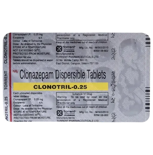 clonotril 0.25mg tablet 15's